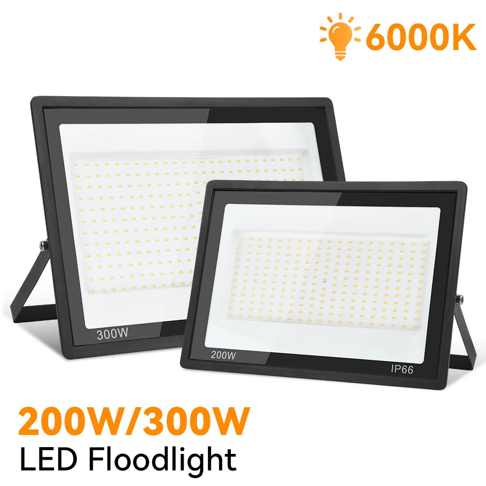Description Picture 2 of itemHigh Brightness LED Floodlight 200W 300W Spotlight Tempered Glass Waterproof Wall Light for Garden Street Gate Outdoor Lighting