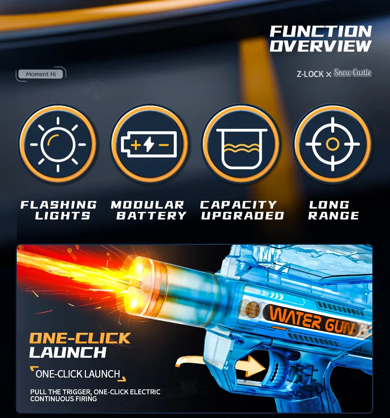 Electric Water Gun Fully Automatic Pistol With Led For Outdoor Play_voghion.com