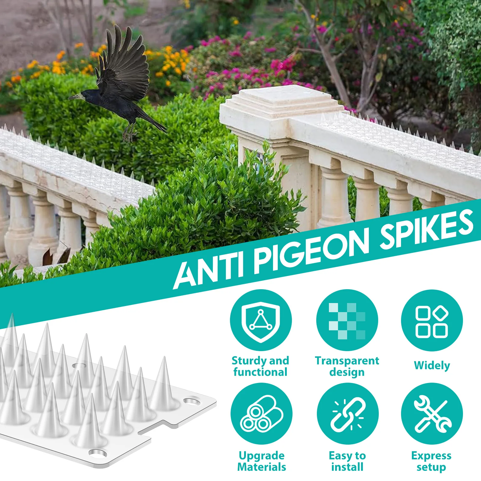 Plastic Bird Repeller Spike Pad for Garden Plants Protection