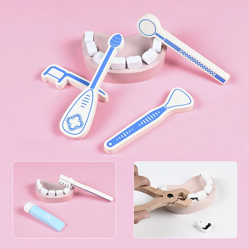 Wooden Pretend Play Doctor Educational Toys for Children Medical Simulation Medicine Chest Set for Kids Role Playing Pretend Toy