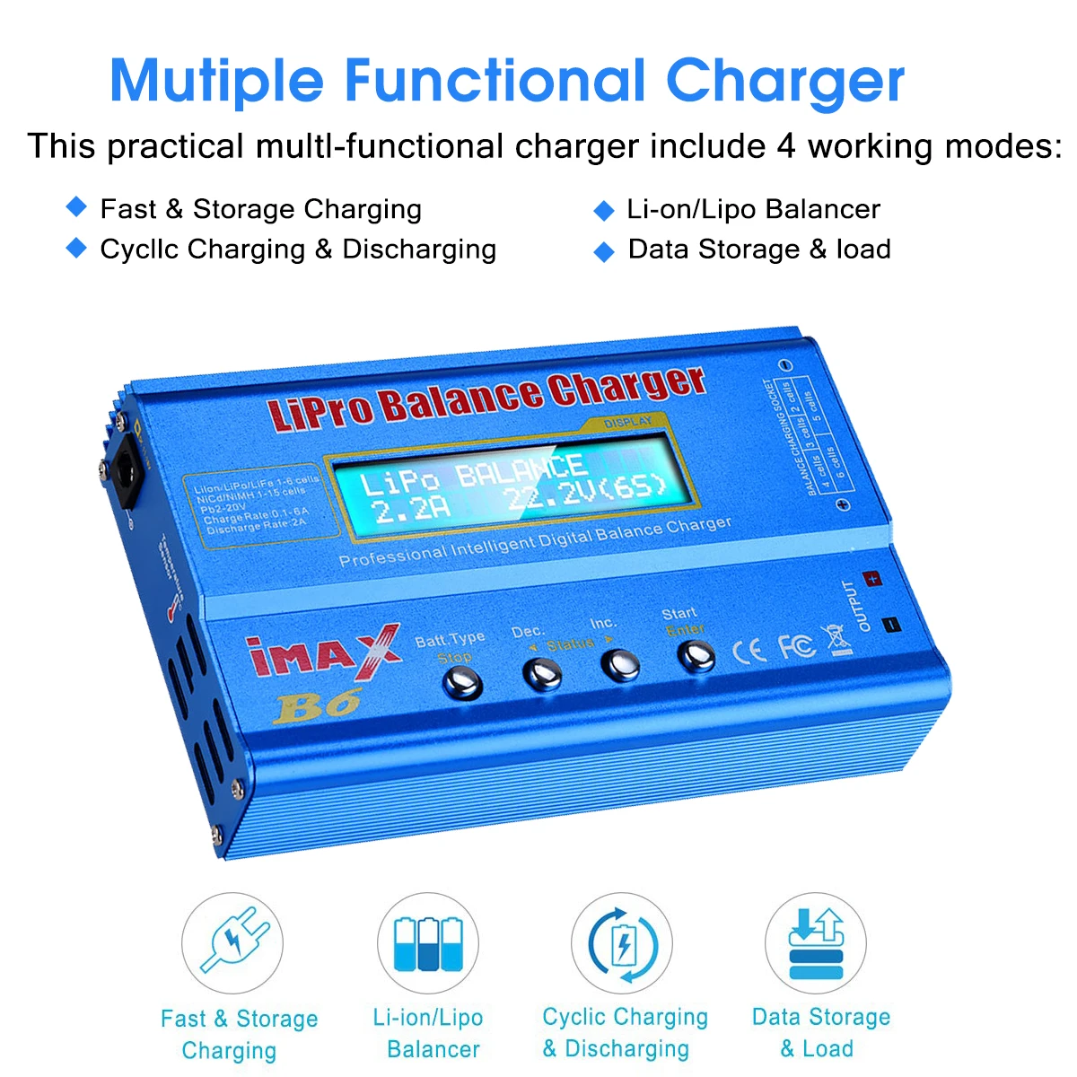 HTRC iMAX B6 80W 배터리 충전기 Lipo NiMh 리튬 이온 Ni-Cd 디지털 RC Lipo 충전기 + 15V 6A 어댑터 밸런스 충전기 방전기