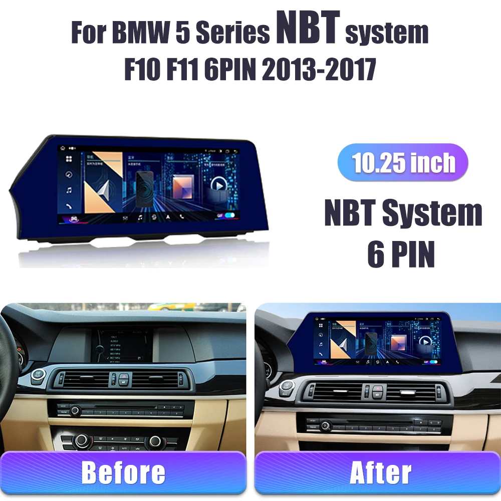 LCD Digital Dashboard Cluster Panel Cockpit Voor For BMW 5 Series (CIC NBT) F10 F11 4,6PIN 2011-17 RHD Radio Android 13.0 Player