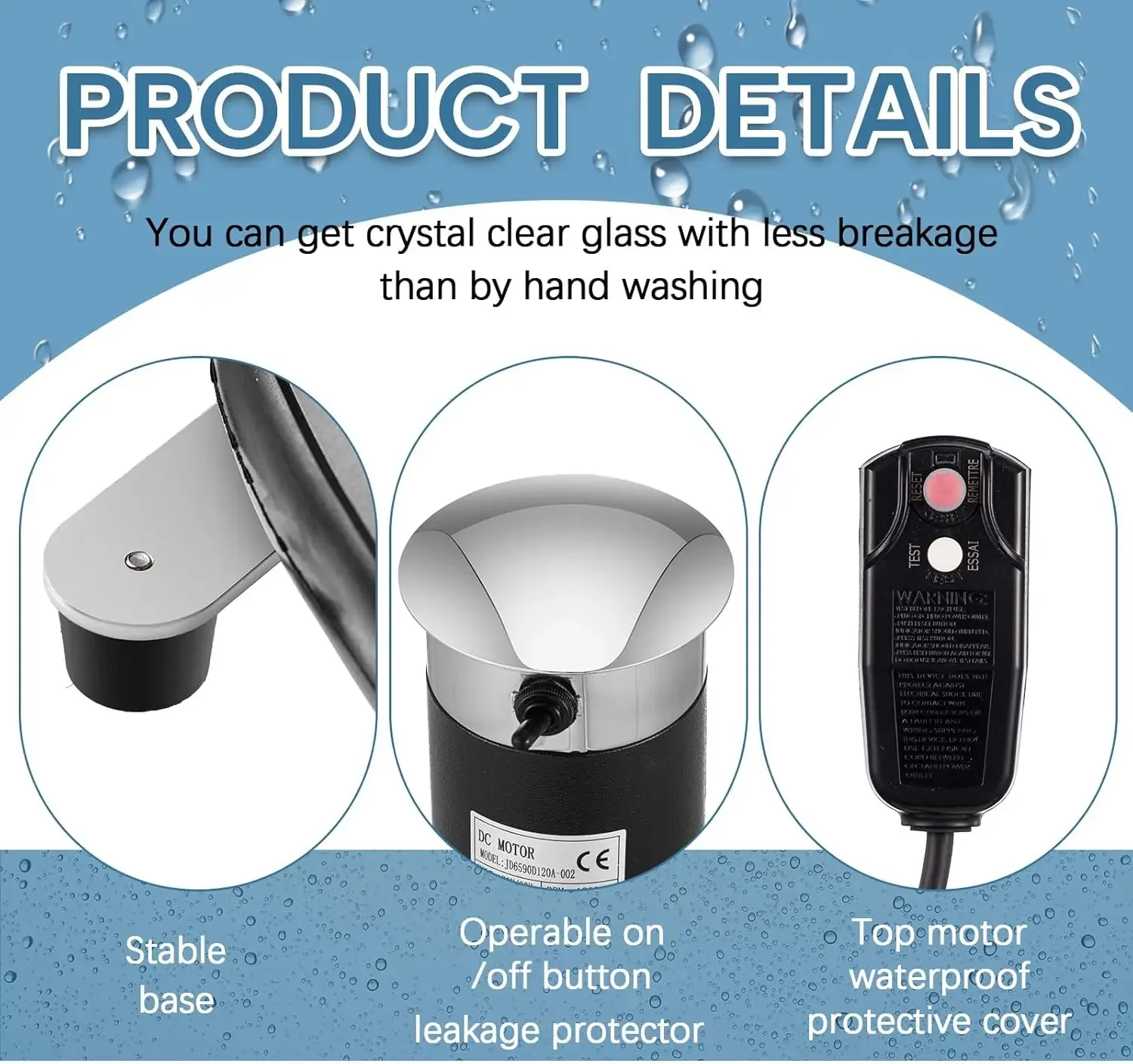 5-Brush Electric Glass Washer 1200 Cups/H, Upright Five Brush Electric Glass Washer Wine Cleaning Machine Bar Gla