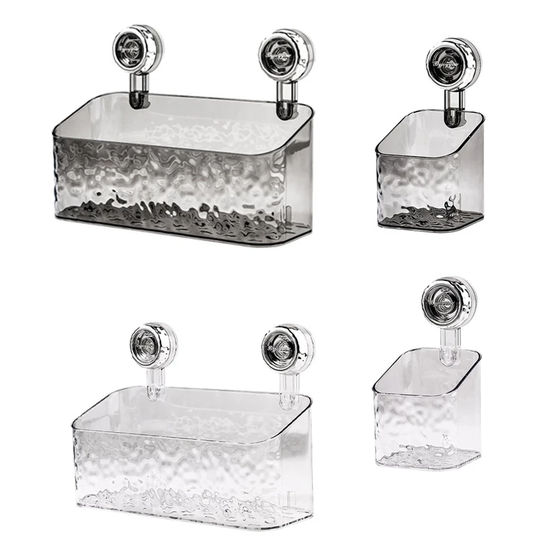

1PC Rotating Suction Cup Storage Rack Bathroom Non Perforated Wall Mounted Organizing And Storage Box