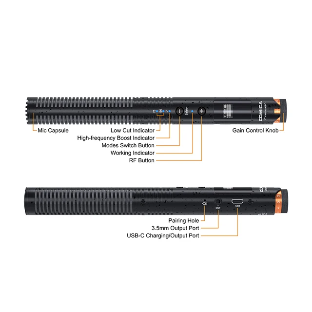 Comica-ワイヤレスShotgunマイク,cvm vm30,2.4g,dslrカメラ