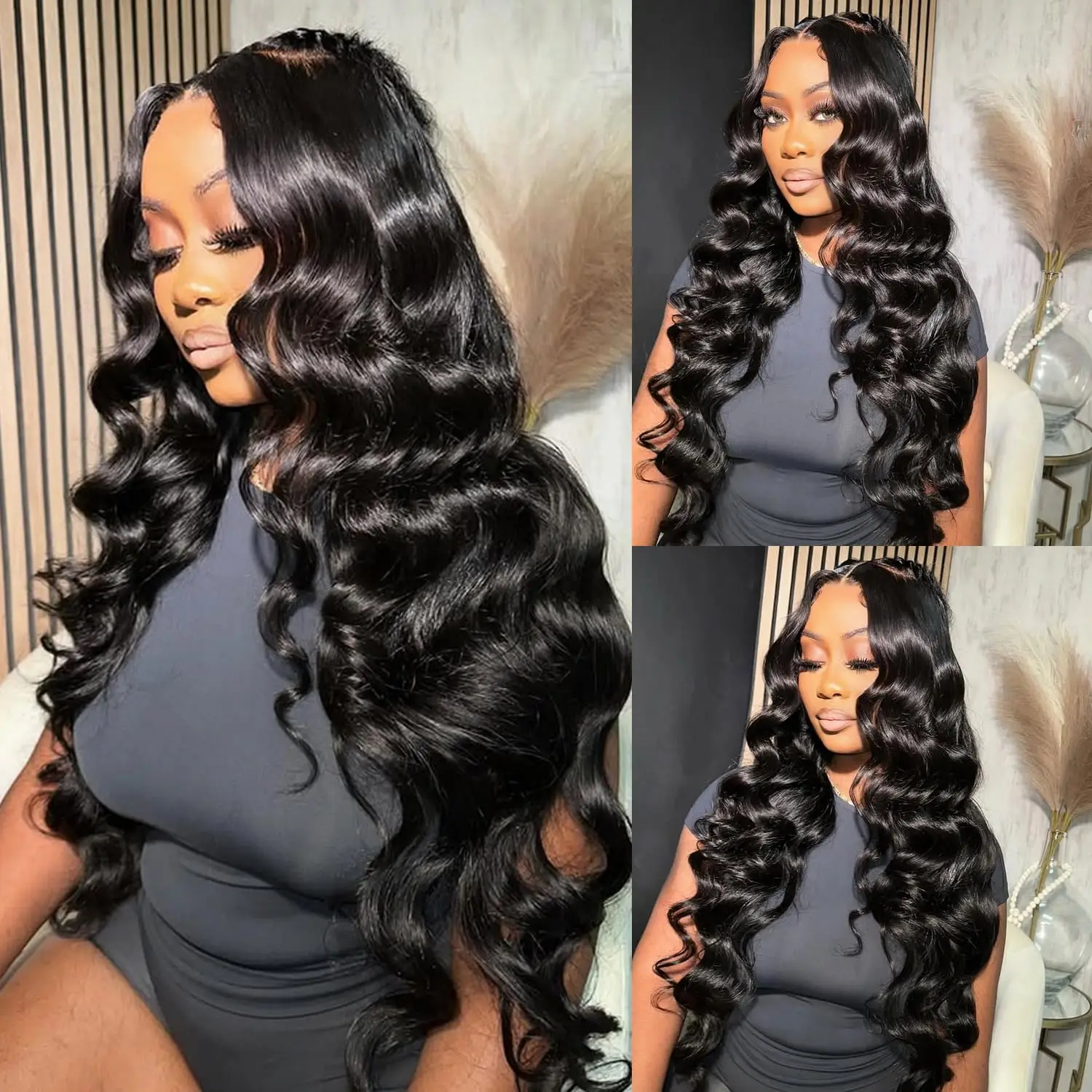 13x4 Body Wave Lace Front Wig Human Hair 200%Density HD Transparent Lace Front Wig Pre Plucked Body Wave Frontal Wigs Human Hair