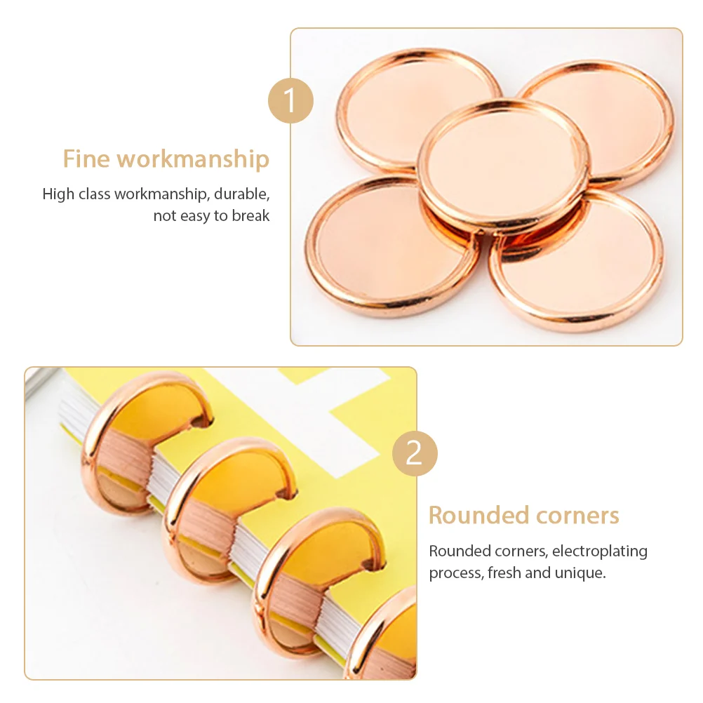 Metal Rings Binder Discs Notebook Hole Binding Combs Spines Loose Leaf Planners Fix 20 Pcs