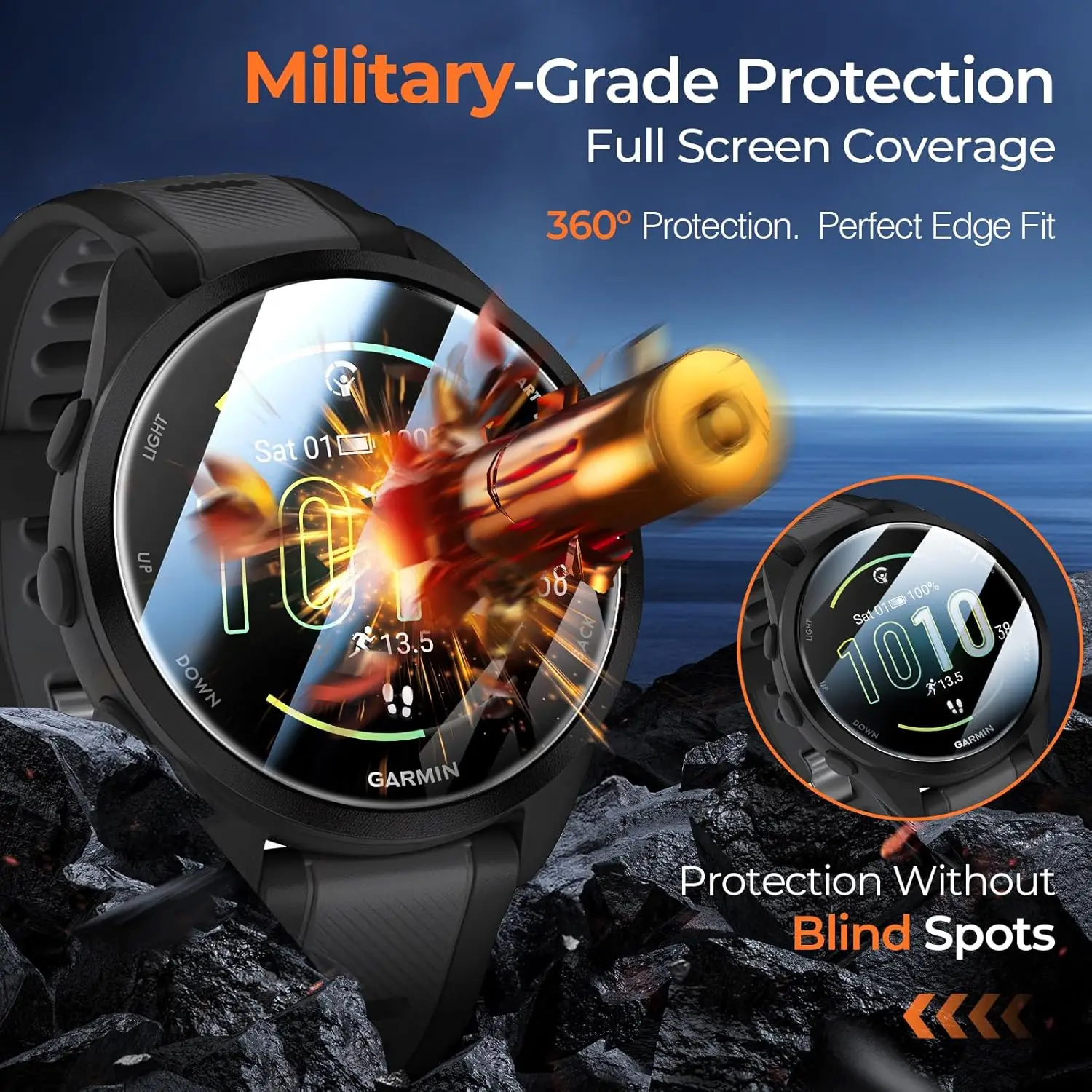 Easy Install Tempered Glass Smartwatch Screen Protector with Positioning Kit