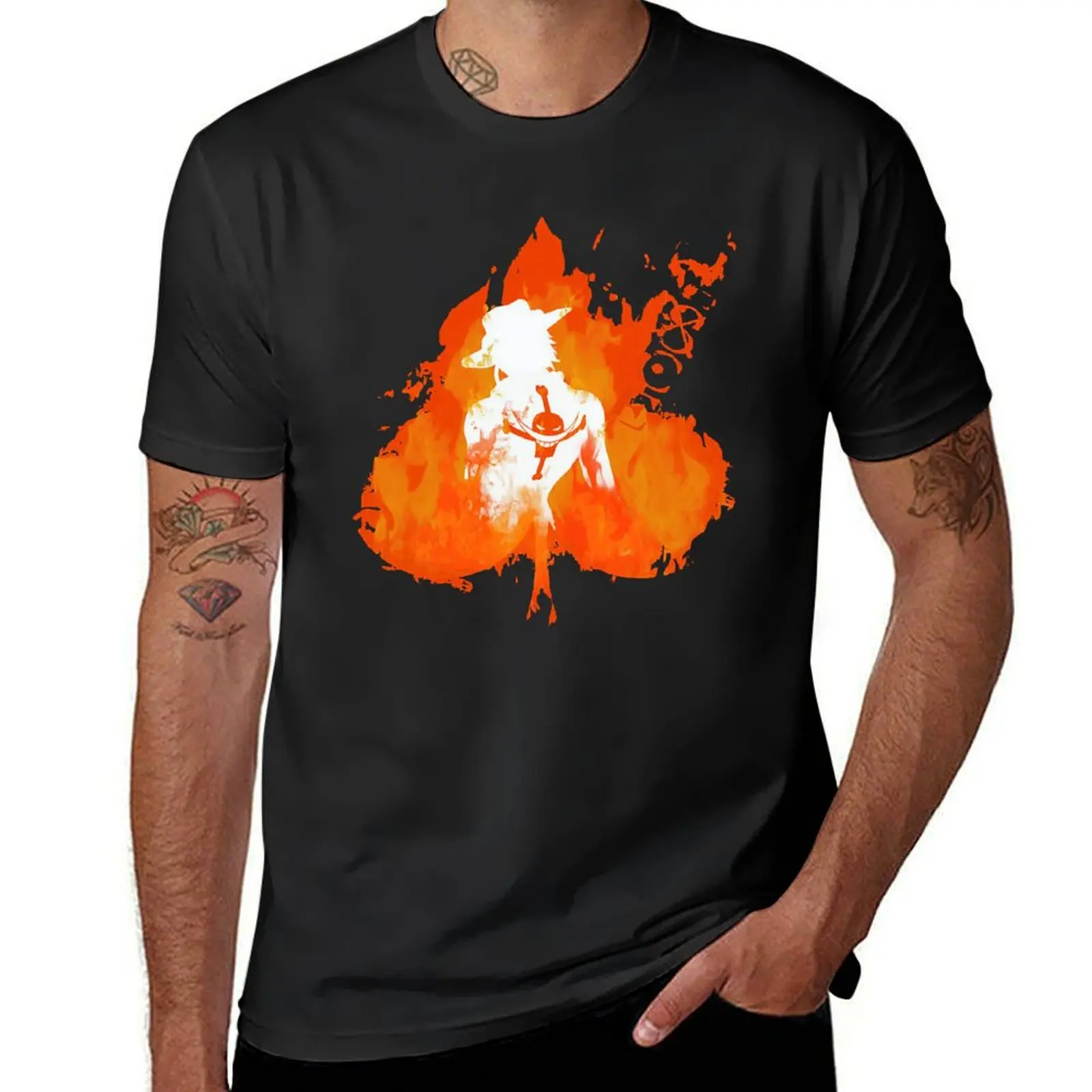 Ace on Fire T-Shirt hippie clothes animal prinfor boys oversized t shirt men