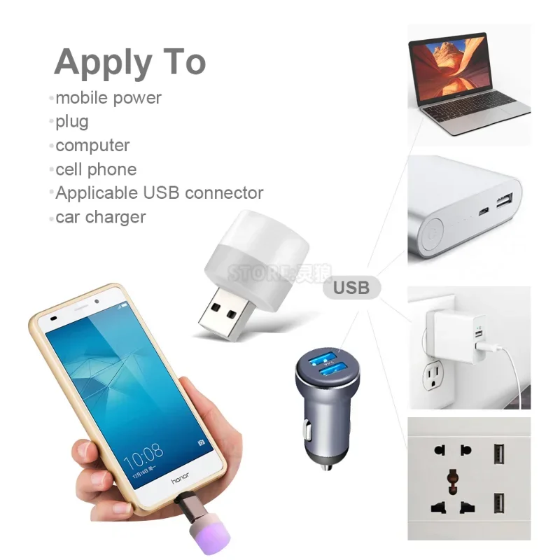 thumbnail image 4 of Mini lámpara LED portátil USB L4 de 5 V y 1,2 W, lámpara de lectura para libros, banco de energía, PC, portátil, decoración de Año Nuevo y Navidad, 4 of 6