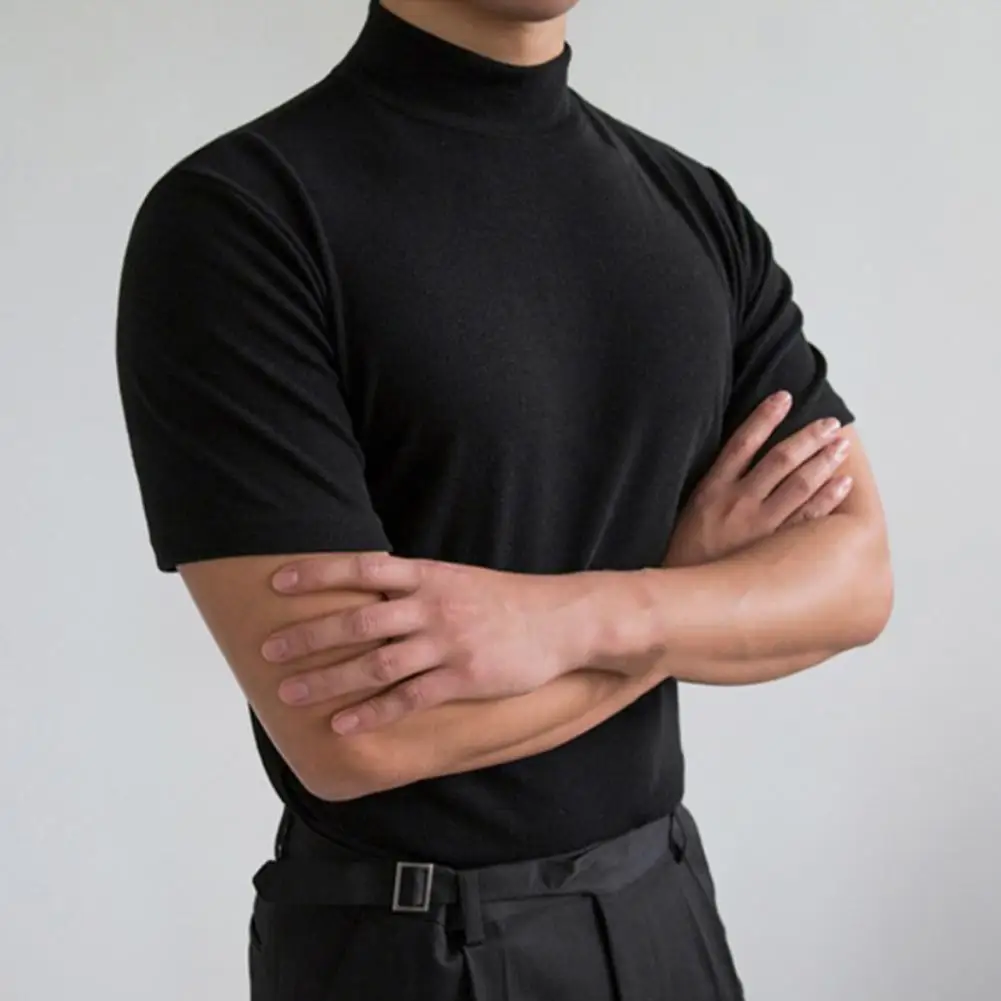 Men's Basic High Collar Shirt 2