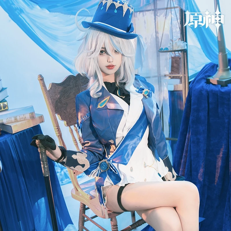 

Focalors, костюм для косплея, игра Genshin Impact Furina de fountain, модная одежда, Женский костюм для Хэллоуина, комикс, в наличии