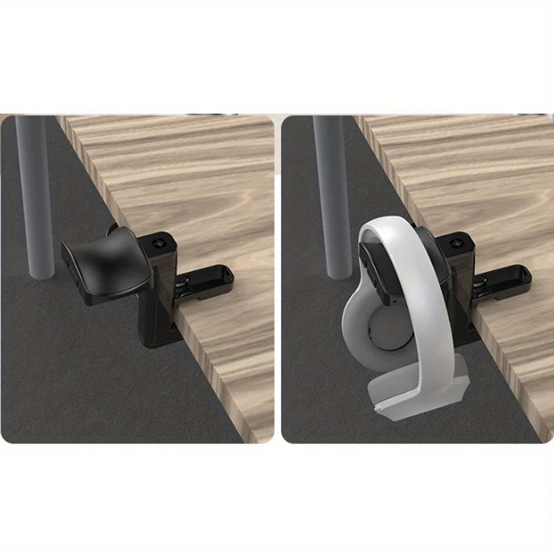 1 Stück Verstellbarer Klemmhalter für Kopfhörer, Universeller Schwenkbarer Halter für Untertischmontage, Kopfhörer-Aufhänger – Detail 6