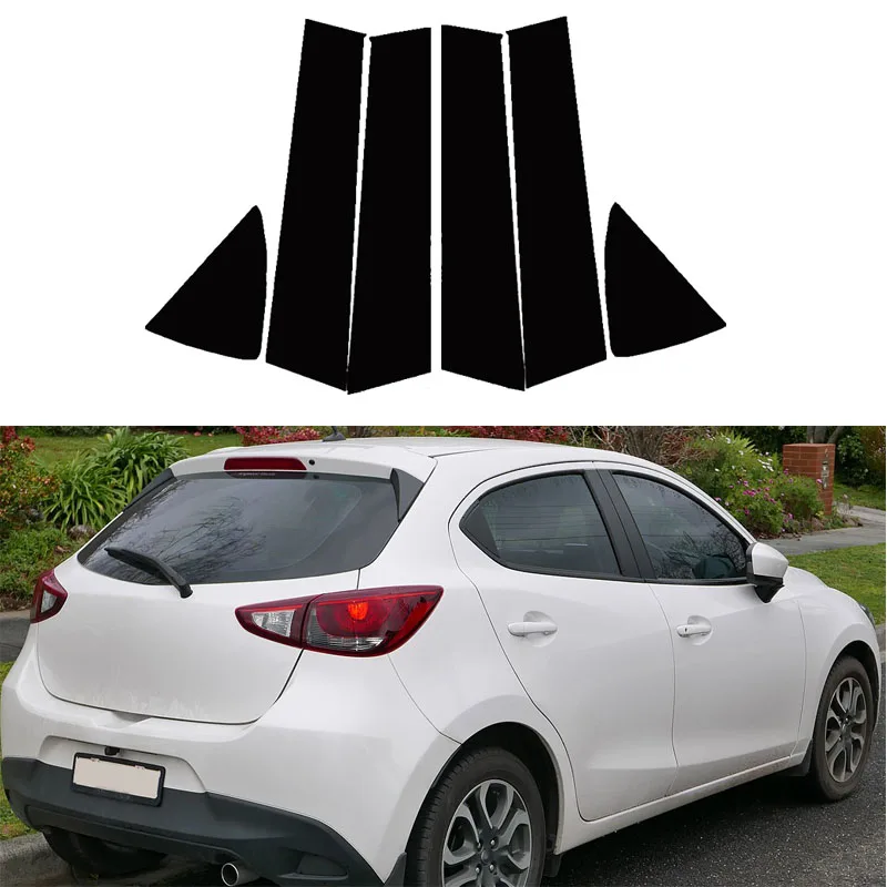 

6 шт. для Toyota Yaris XP150 5-дверного хэтчбека 2014-2019 дверь окно столб отделка молдинг крышка наклейки аксессуары