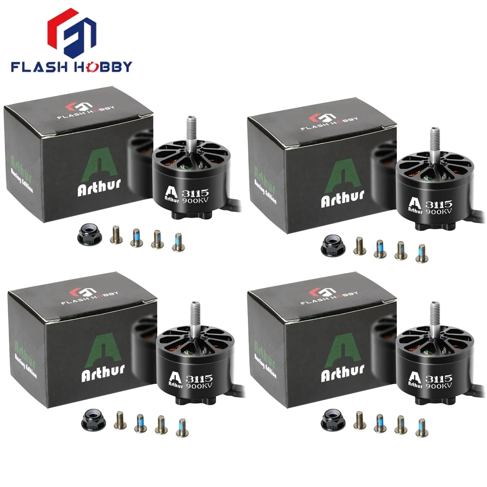 Drive Motor 4pcs FlashHobby Flash Hobby Arthur A3115 3115 KV900 Brushless Motor 5mm Shaft RC Fixed-wing Fpv Drone Parts Accessories