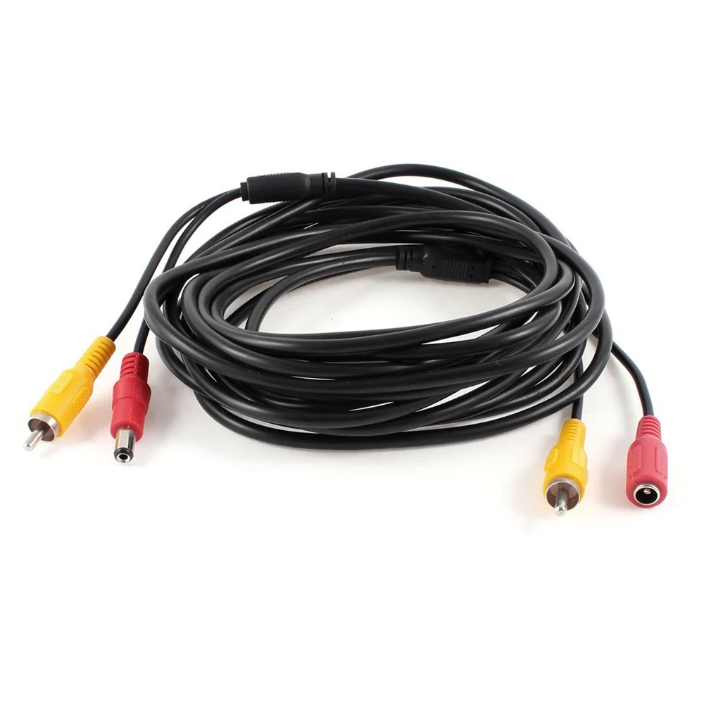 5M/10M/20M RCA Video AV DC Power Cable for TV CCTV Car Truck Rearview Camera Kit ip camera 5m 10m 15m 20m 30m ethernet rj45 cable cat5 cat 5e rj45 dc power gray cables for ip network camera nvr cctv system