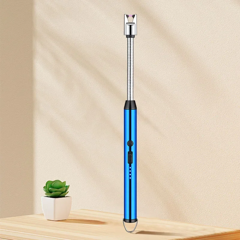 2PC Tipo-C Curvo Antivento Senza Fiamma Accensione Al Plasma Barbecue Accendino USB Lungo Da Cucina Accendino Candela Stufa A Gas Gas 1PC Accendino