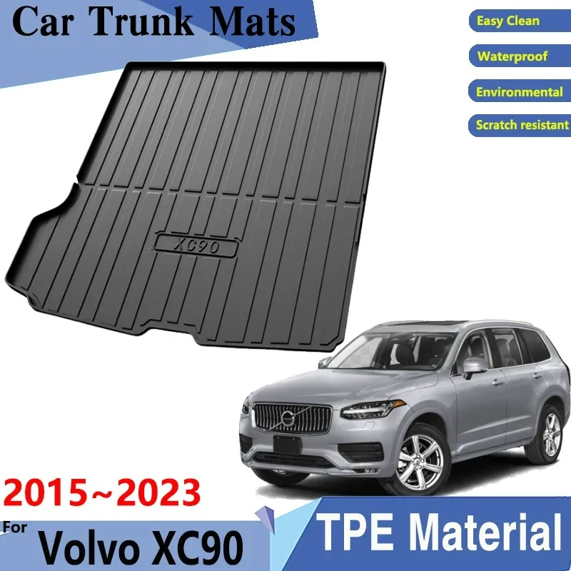 

Car Trunk Mats TPE Material for Volvo XC90 Accessories 2015~2023 2022 Car Easy Clean Rear Cargo Tray Trunk Rear Pads Accessories