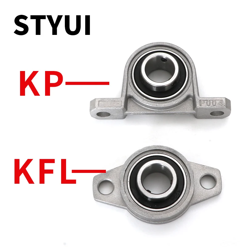 아연 합금 보어 볼 베어링 베개 블록 장착 지지대, 직경 8mm  25mm, Kp08 Kp000 Kp001 Kp002 KFL08 KFL000 KFL001KFL002