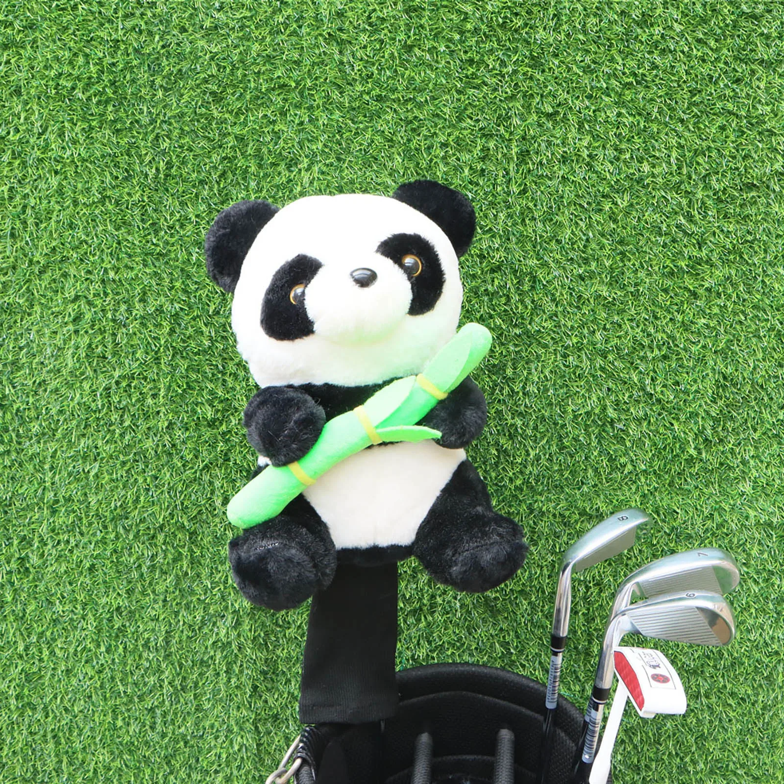 플러시 팬더 골프 헤드 커버 세트, 골퍼 선물용 동물 디자인 드라이버/페어웨이 보호 헤드커버