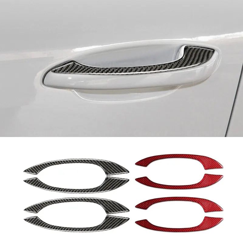 

Внутренняя крышка из углеродного волокна декоративные наклейки на дверную ручку для Porsche Macan Cayenne 958 2015-2018 аксессуары