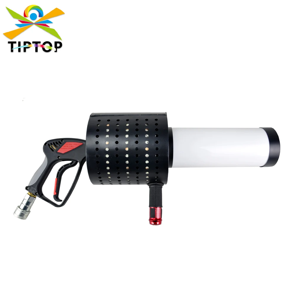 

TIPTOP Small Hand Hold RGB 3IN1 Led Confetti Paper Jet Gun 8 x AA Battery Club Disco Dancing Hall CO2 Jet White Column Gas Smoke