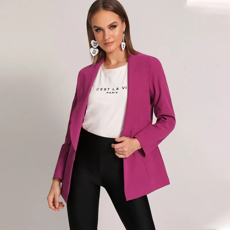 Spring Autumn Women Blazers and Jackets Elegant Work Solid Colors Single Breasted Office Blazer Suits 2024 Casual Commute Suits