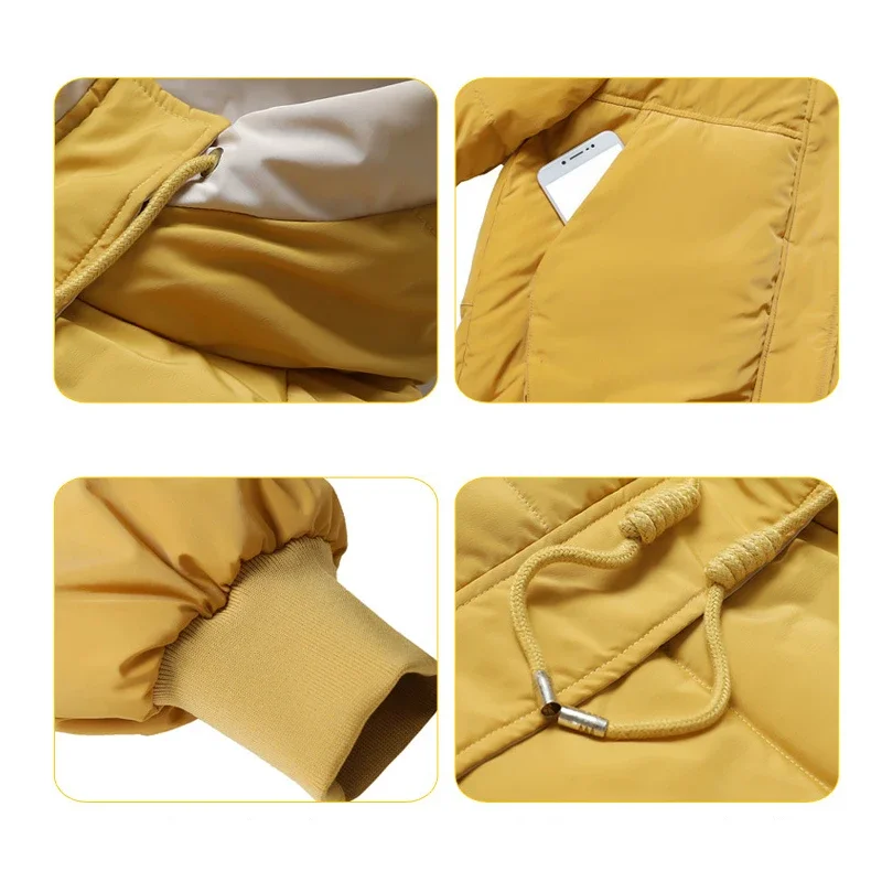 Womens Hooded Winter Jacket - Cotton Padded Warm Coat