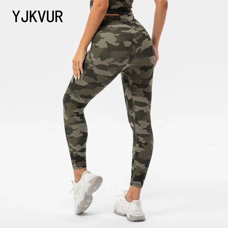 

YJKVUR Camouflage Leggings Butt Lift Yoga Pants Women High Waist Stretch Fitness Outfits Sports Wear Gym Workout Running Pants