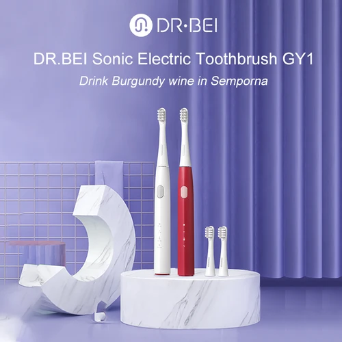 충전식 소닉 전동 칫솔, DR.Bei Y1, 방수 자동 구강 청소, 칫솔 헤드 포함, 3 가지 모델 3