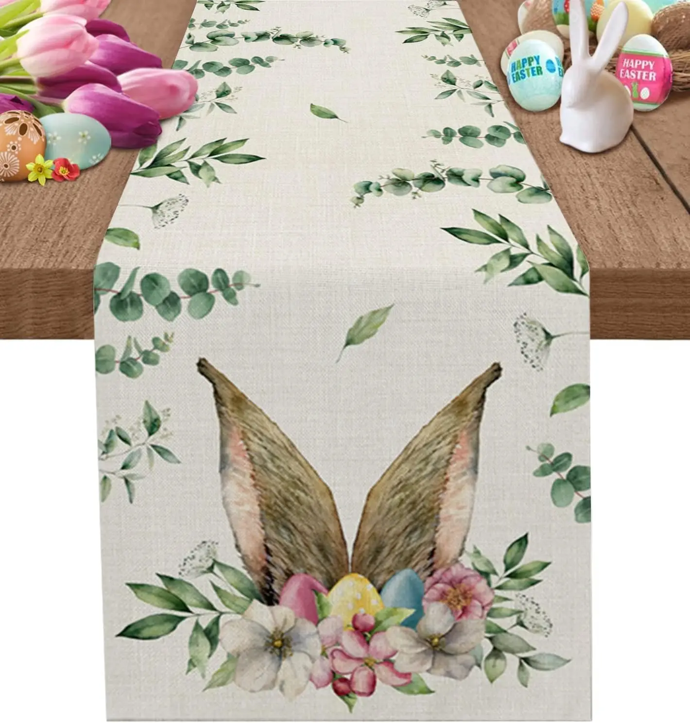 

Пасхальный кролик яйцо цветок тюльпан льняные скатерти комод шарфы декор для стола фермерский обеденный стол бегунки пасхальные украшения