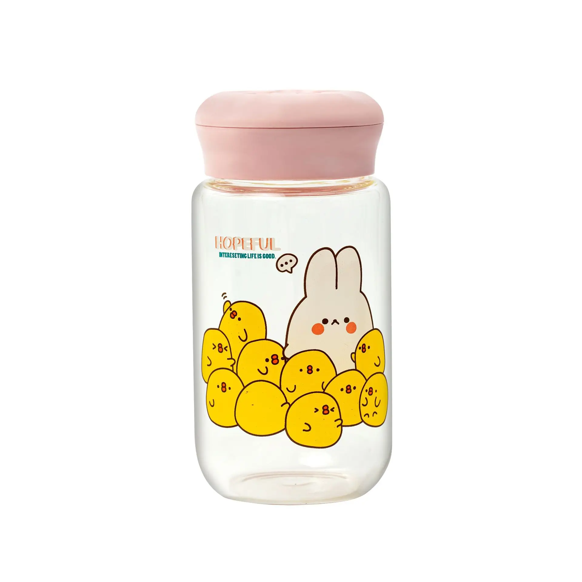 

360ml Glass Water Bottle With Tea Juice Creative Heat-resistant Cute Drink Bottle Milk Portable Water Bottle Activity Gift Cup