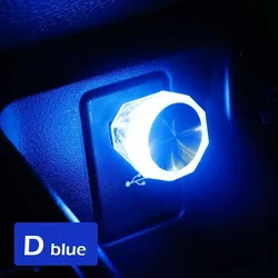 LED Colorful Night Light USB Atmosphere Car Interior Lighting Accessory (Blue)