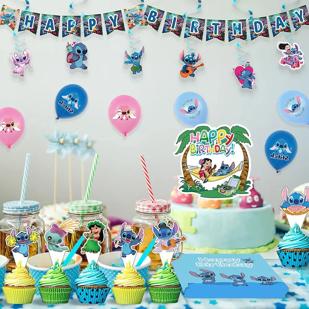 Disney Stitch Design decorazioni per feste di compleanno tovaglioli  bicchieri di carta piatti ragazzi ragazze Baby Shower articoli per la  tavola usa e getta - AliExpress