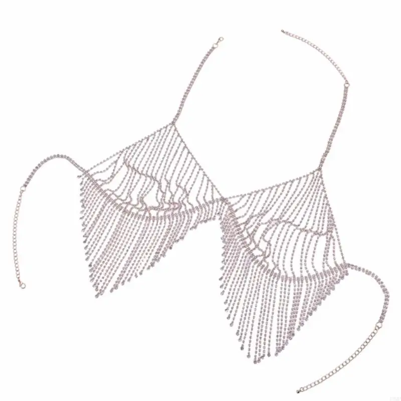 49MF Women's for Rhinestone Bra Crystal Body Chains for Beach Nightclub