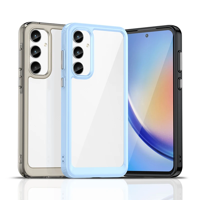 Per Samsung Galaxy A35 Custodia Trasparente Per Samsung Galaxy A35 A25 A15 Cover Funda Hard Traslucido Paraurti Posteriore Per Samsung Galaxy A35