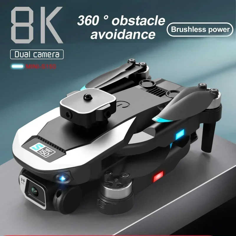 

Brushless Mini Drone 4K Professional 8K Dual Camera Obstacle Avoidance Optical Flow RC Dron S150 Foldable Quadcopter Kids Toys