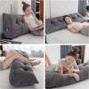 Large Triangular Headboard Wedge Bed Rest Reading Pillow Backrest Positioning Support Bolster Cushion with Removable Cover 5