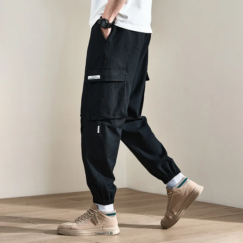 (10XL Big size) Velvet Plus Size Autumn And Winter Velvet Thickened Loose Straight Tooling Casual Pants