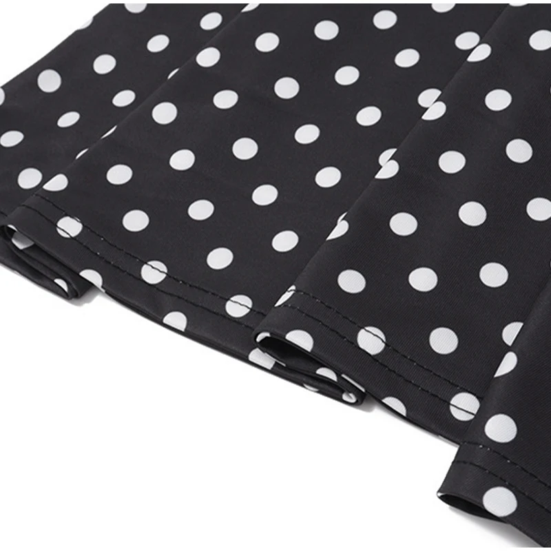 Damen-Minikleid mit Polka Dots, Neckholder, hoher Kragen, ärmellos, rückenfrei, ausgestelltes Kleid mit Schnürung, lässig, für Party, Club, Streetwear, Vestidos – Detail 4