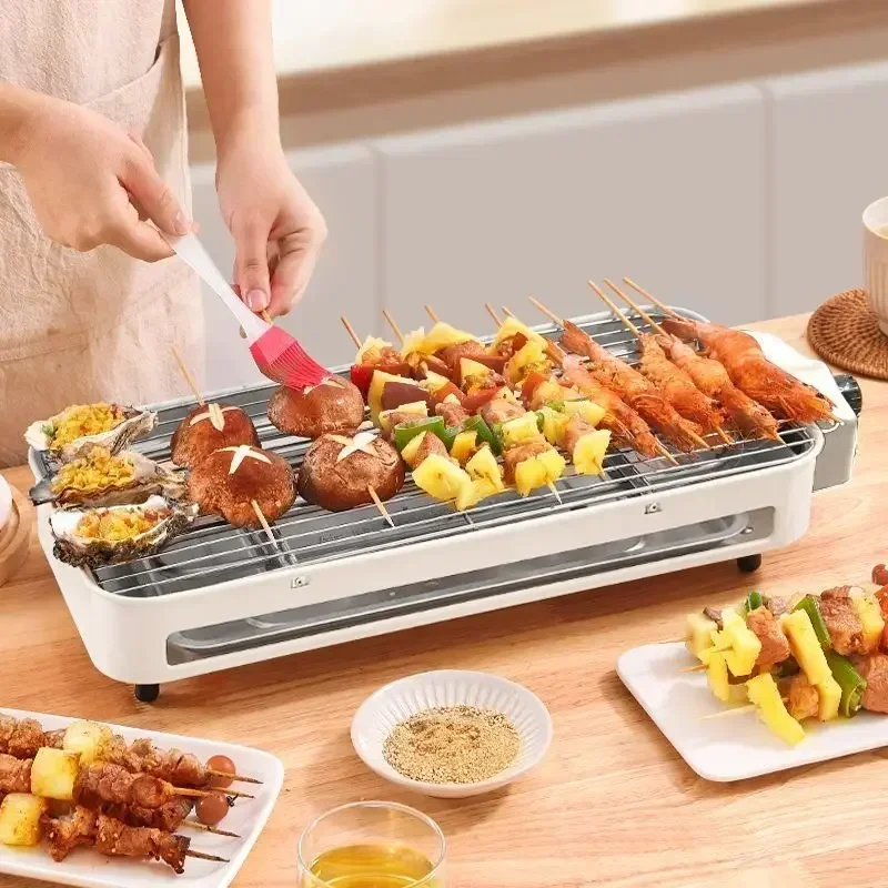 household non-stick grill pan Electric barbecue grill Korean smokeless barbecue machine indoor iron plate barbecue meat function 5