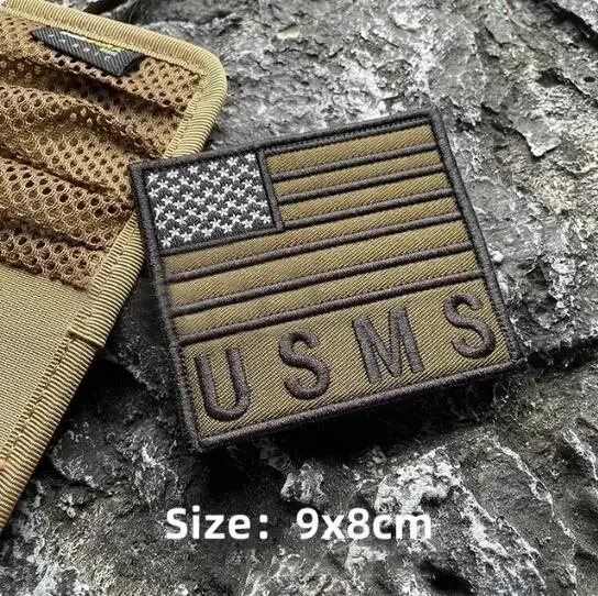 Us marshal刺embroideryパッチ、フックとループステッカー