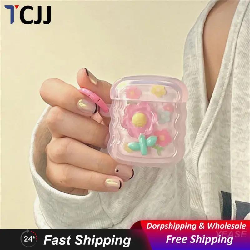 

Чехол для беспроводных наушников, мягкий ударопрочный чехол для наушников Apple с волнистой рамкой, Портативное аудио и видео оборудование, чехол для 3d наушников, симпатичный ТПУ