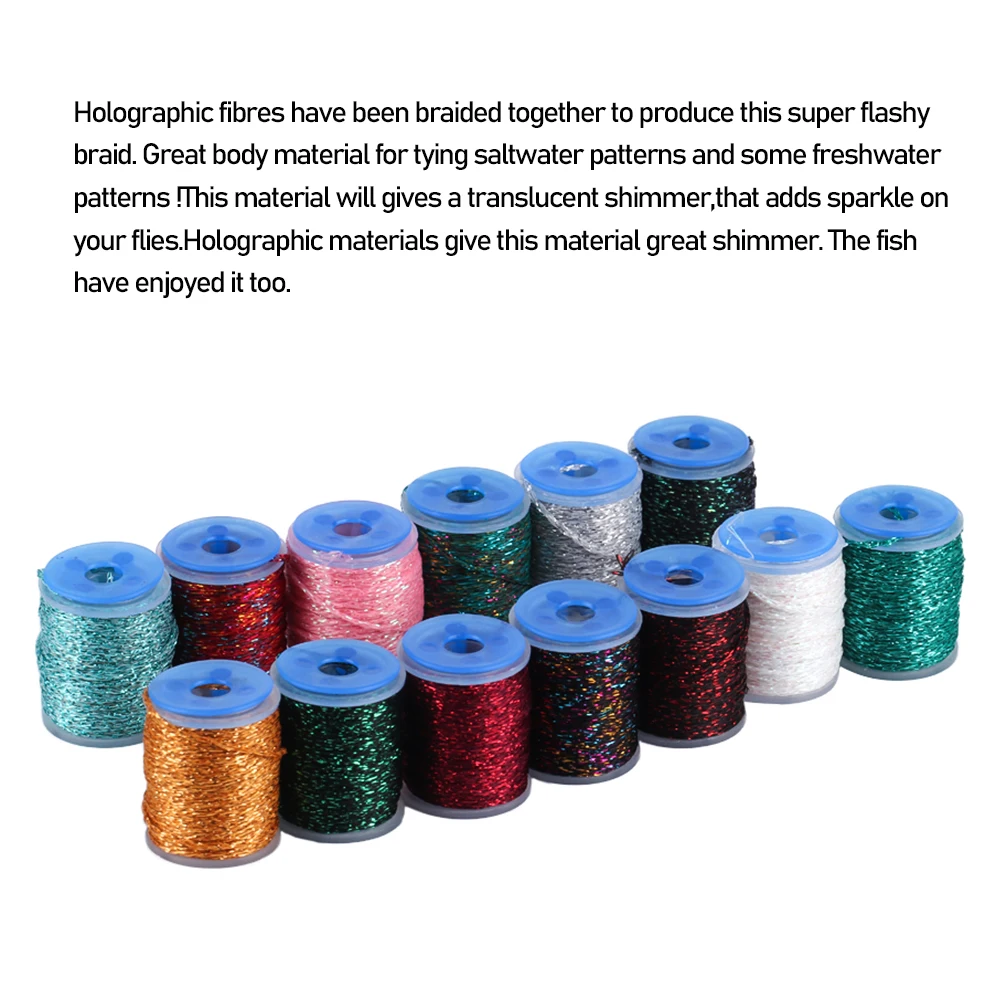 Vampfly 10m mosca de pesca que amarra a trança plana holográfica sintética  do fio metálico serpentinas moscas de água salgada ninfa corpo que amarra o  material - AliExpress, image size:1000x1000