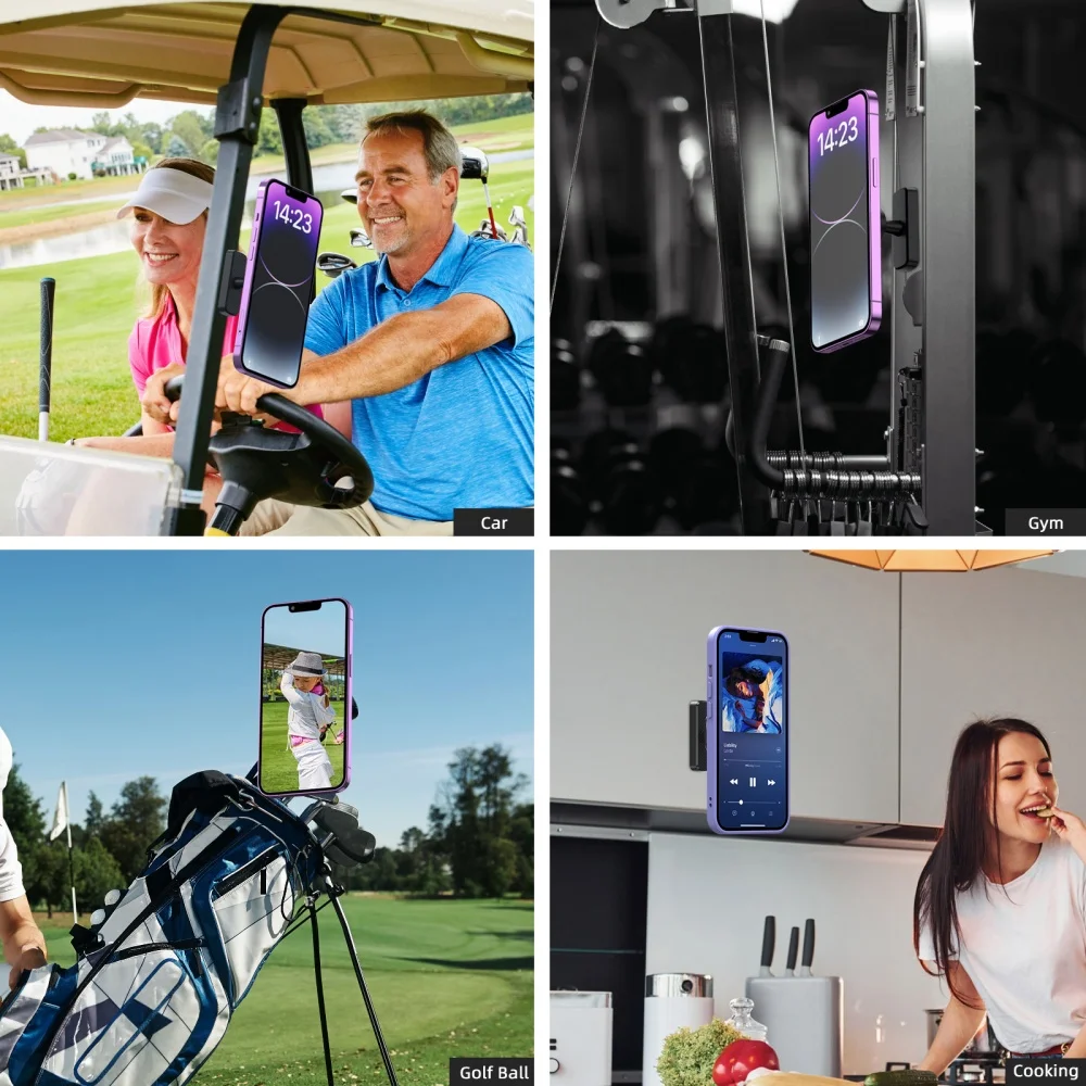 Portable Magnetic Phone Stand Holder with 360 Rotation Mount Bracket for Golf Cart Boat Fridge Gym for iPhone Samsung Xiaomi