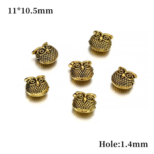 Gold Charm Beads Buddha Sparta leopard Lion Heads Spacer Beads Supplies For Jewelry Finding Making DIY Bracelet