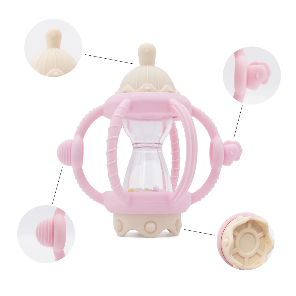 Karussell Baby Beißring Spielzeug Lebensmittelqualität Silikon Baby Spielzeug Kautable Beißring Sensorischen Spielzeug Beruhigende Spielzeug Zubehör – Detail 4