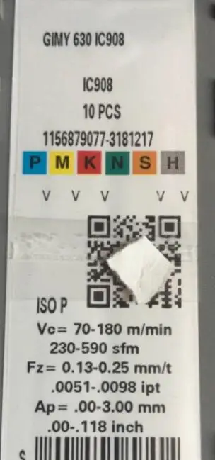 10PCS 오리지널 카바이드 인서트 GIMY630 IC908