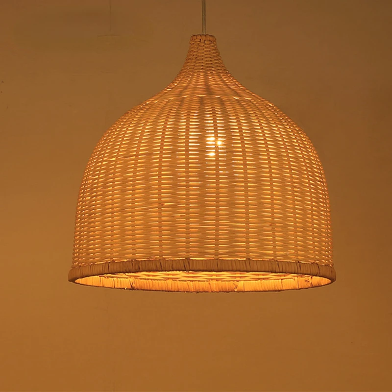 

1Pcs Hand Woven Rattan Pendant Lights Southeast Asia Dia 26CM 30CM 35CM Rattan Wicker Chandelier Dining Rroom Bamboo Art Lamp