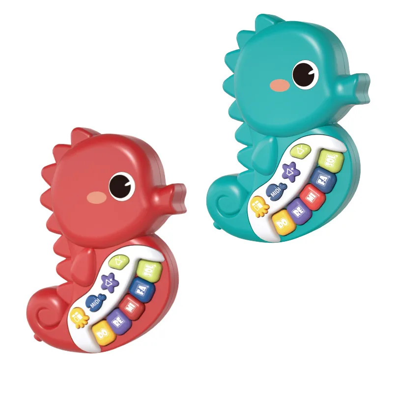 Baby Seahorse Music Toys Children's Electronic Learning Sensory Toys Montessori Music Piano Keyboard Lighting Toys 2